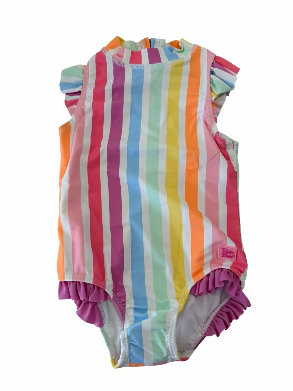 Rainbow Dream Stripe Flutter One Piece Swimsuit 3T